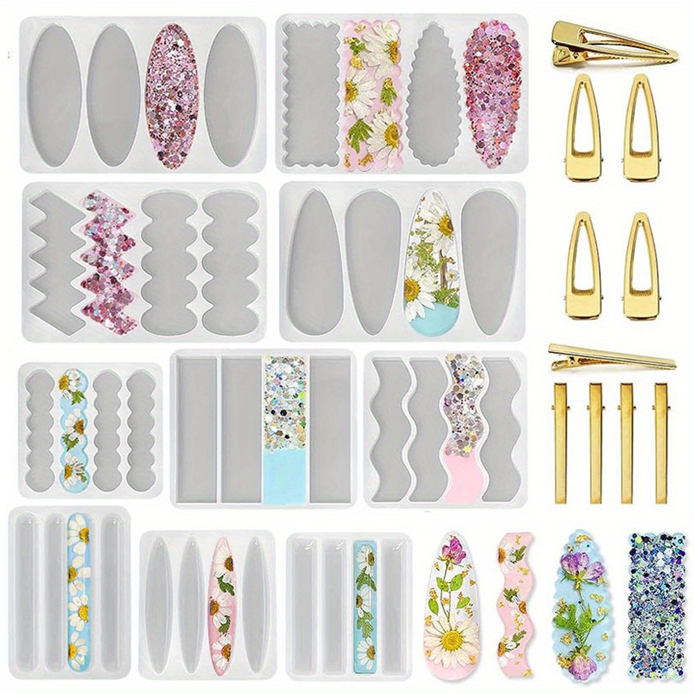 Silicone Epoxy Resin Molds Set - A Set of 10 Deep Hairpin
