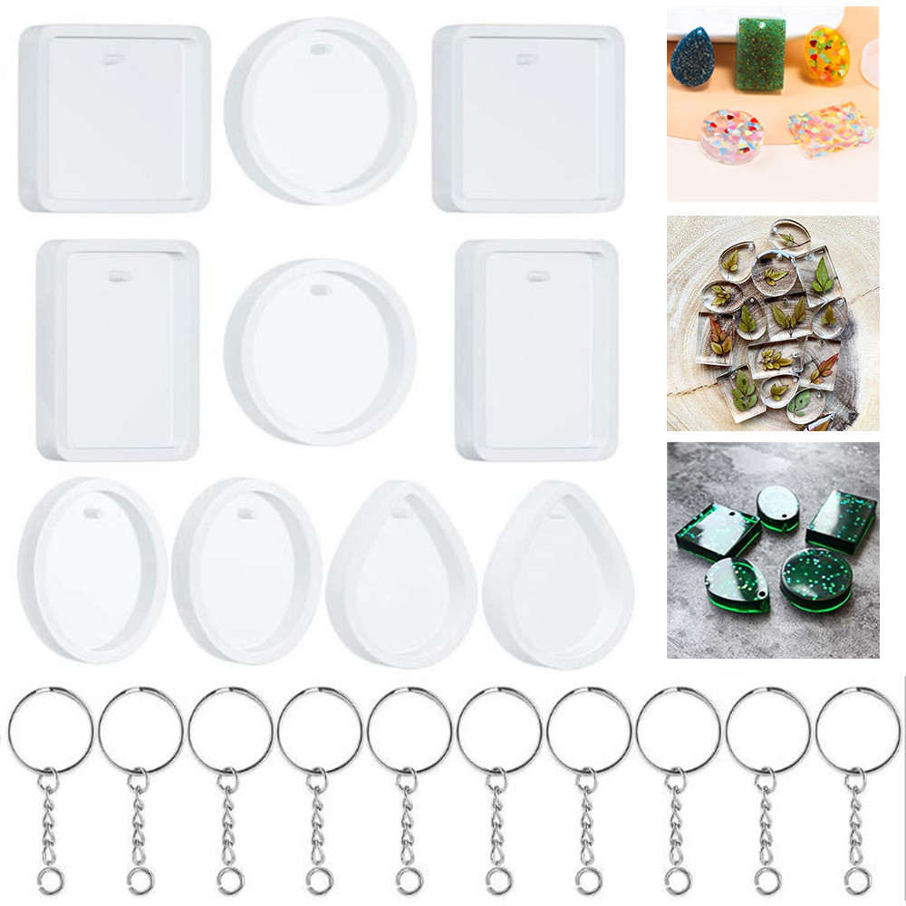 Silicone Epoxy Resin Molds Set - 20 Cái/bộ DIY Móc Khóa Mặt