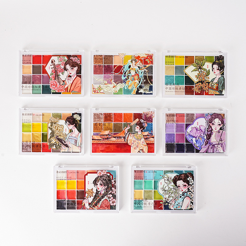 Watercolor Paint Set Solid Pigment - 3pcs 24-color Solid Watercolor Pigments Good