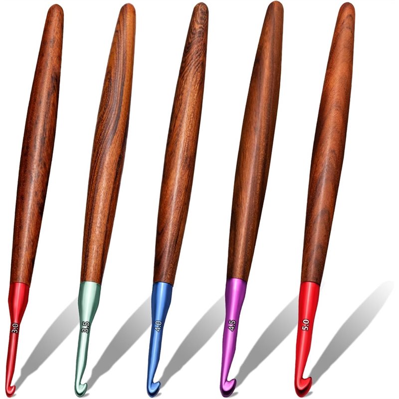 Wooden Crochet Hooks Ergonomic Handle - 【LAST CHANCE】Ergonomic Crochet Hook Set 5