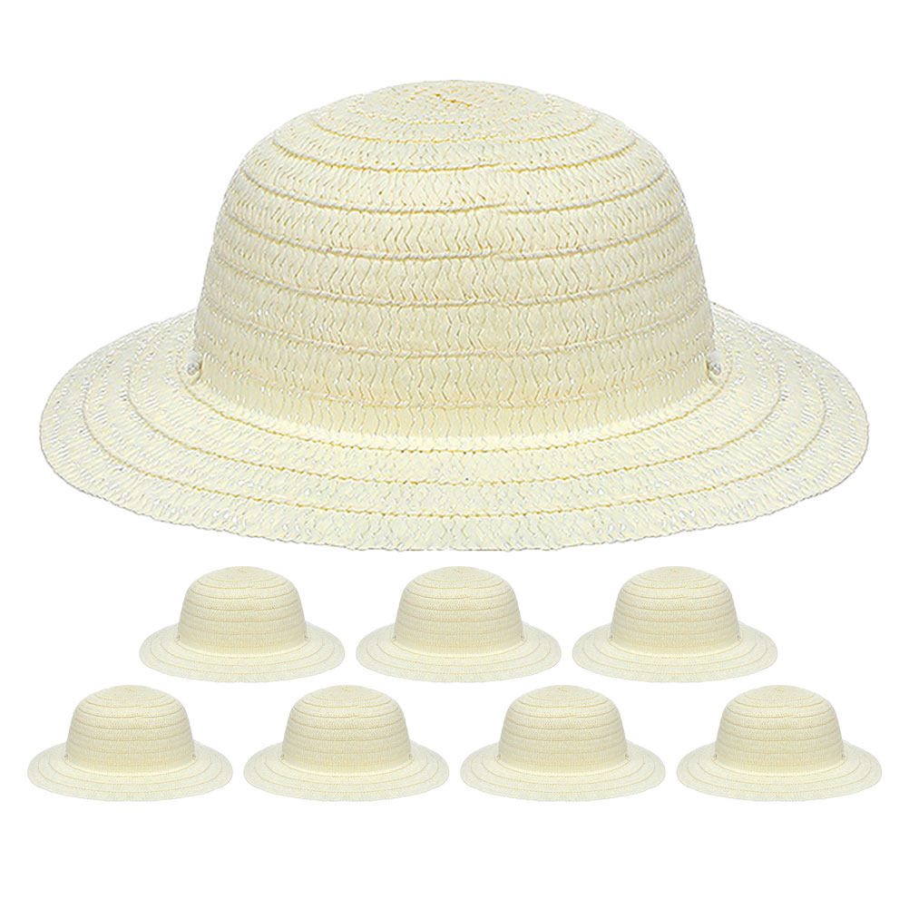 8Pcs DIY Kids Straw Hats White - đánh giá và giá Painting Supplies