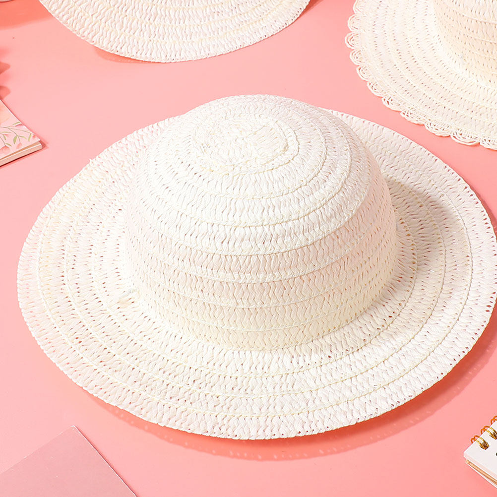 8Pcs DIY Kids Straw Hats White - đánh giá và giá Painting Supplies