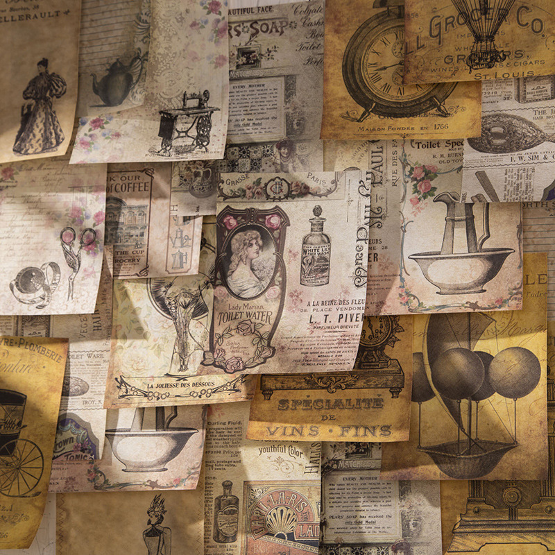60 pcs Vintage Stickers+materi - đánh giá và giá Vintage Junk Journal Scrapbooking Paper