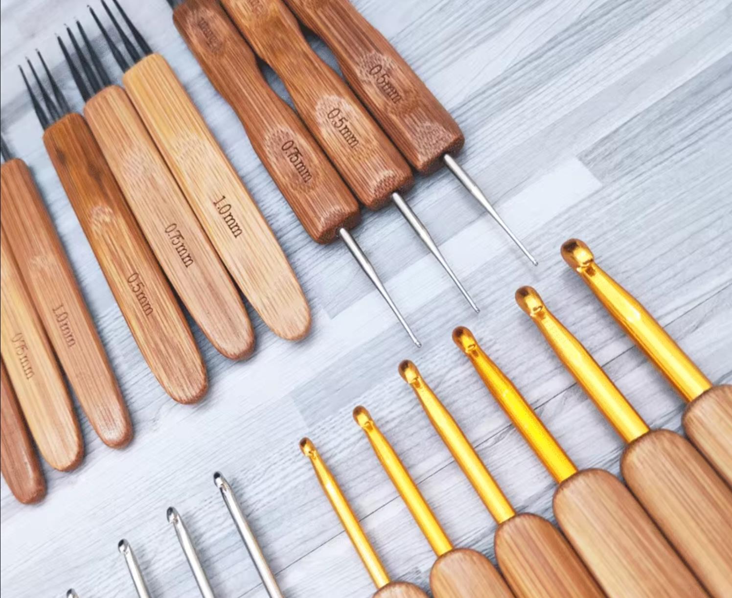 Bamboo Wooden Handle Crochet H - đánh giá và giá Wooden Crochet Hooks Ergonomic Handle