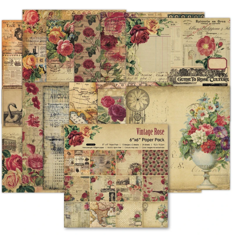 Sổ Lưu Miếng Lót Các Loại Hoa  - đánh giá và giá Vintage Junk Journal Scrapbooking Paper