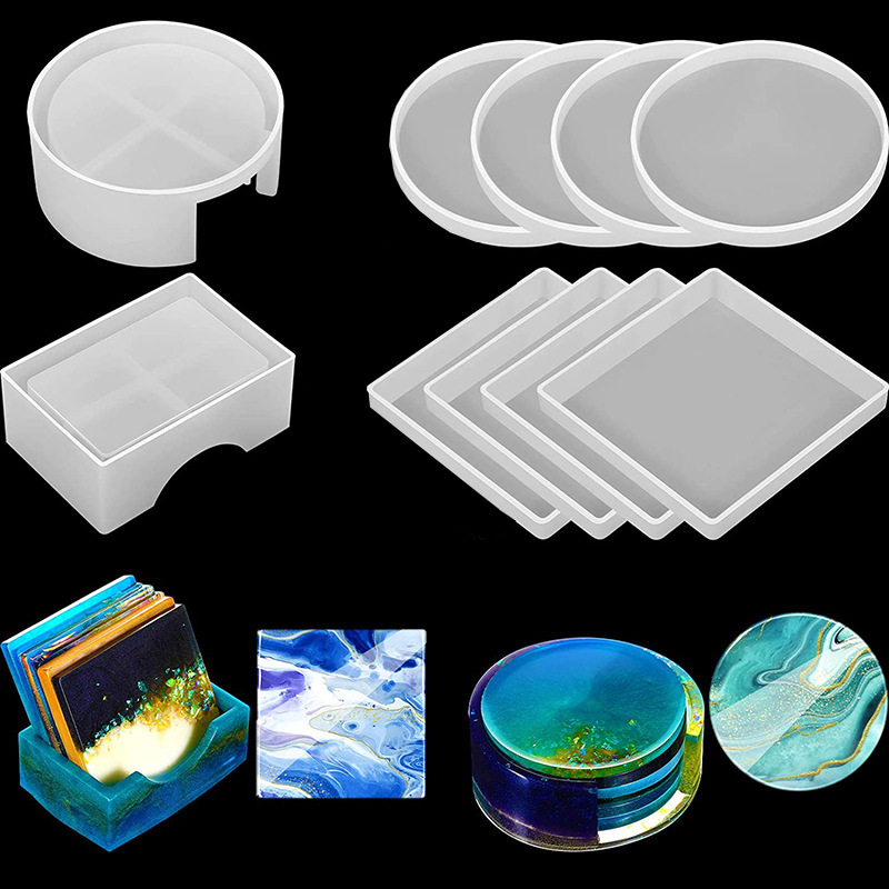 5Pcs/Set DlY Epoxy Resin Cup C - đánh giá và giá Silicone Epoxy Resin Molds Set