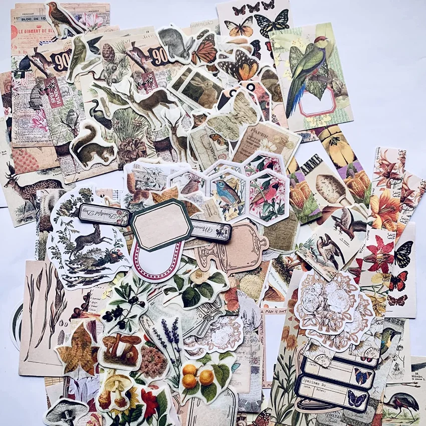Vintage Stickers For Journalin - đánh giá và giá Vintage Junk Journal Scrapbooking Paper
