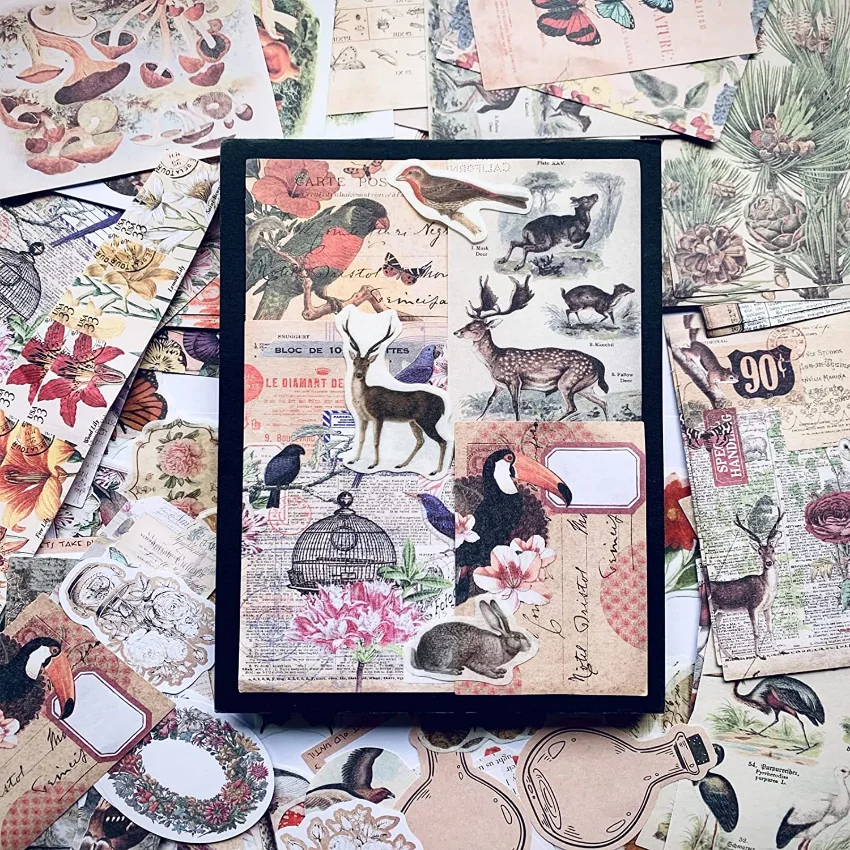 Vintage Stickers For Journalin - đánh giá và giá Vintage Junk Journal Scrapbooking Paper
