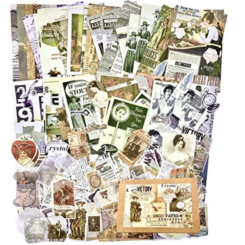 Vintage Stickers For Journalin - đánh giá và giá Vintage Junk Journal Scrapbooking Paper