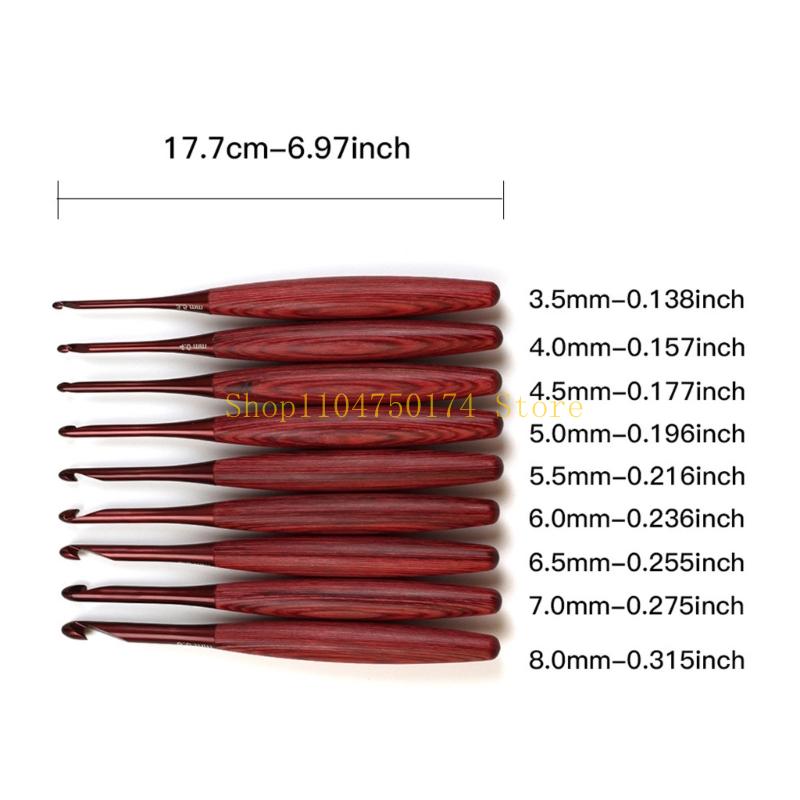 9 Chiếc Tay Cầm Bằng Gỗ Nhôm M - đánh giá và giá Wooden Crochet Hooks Ergonomic Handle