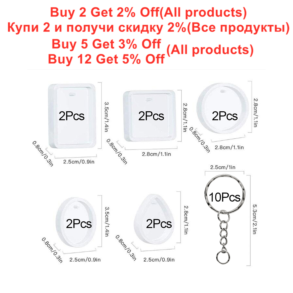 20 Cái/bộ DIY Móc Khóa Mặt Dây - đánh giá và giá Silicone Epoxy Resin Molds Set