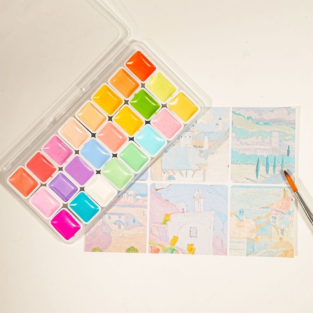 24 Colors Watercolors Paint Se - đánh giá và giá Watercolor Paint Set Solid Pigment