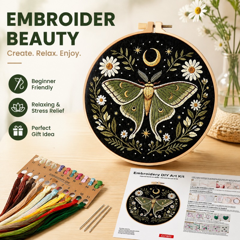 Butterfly Flower Embroidery DI - đánh giá và giá Cross Stitch Stamped Kits Beginners
