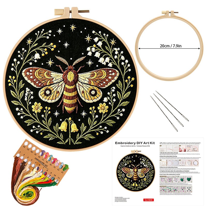 Butterfly Flower Embroidery DI - đánh giá và giá Cross Stitch Stamped Kits Beginners