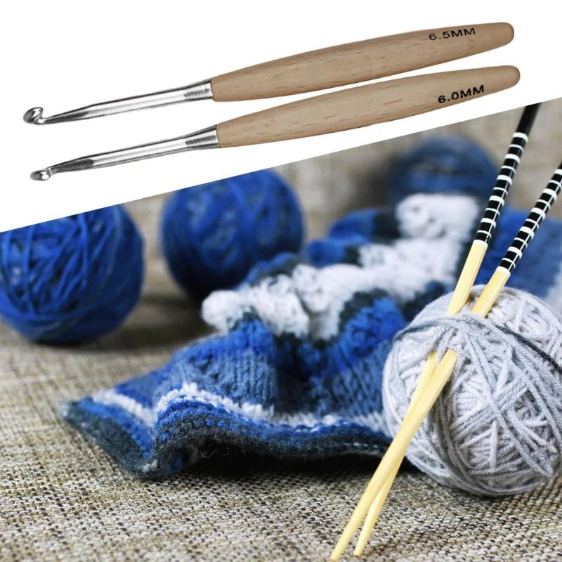 97BA Tay cầm công thái móc kim - đánh giá và giá Wooden Crochet Hooks Ergonomic Handle