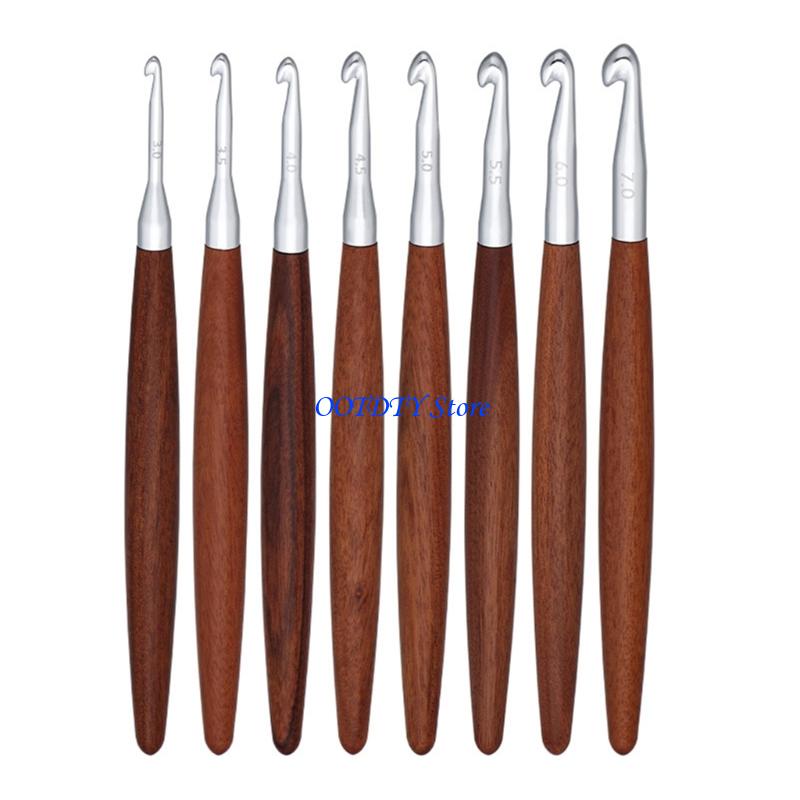 367A 8 Chiếc Công Thái Gỗ Cầm  - đánh giá và giá Wooden Crochet Hooks Ergonomic Handle