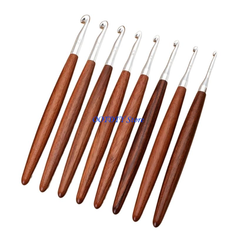 367A 8 Chiếc Công Thái Gỗ Cầm  - đánh giá và giá Wooden Crochet Hooks Ergonomic Handle