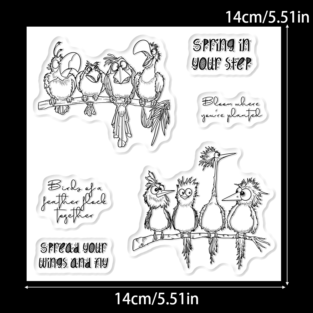 Funny Birds In Line Cutting Di - đánh giá và giá Clear Silicone Stamps For Card Making