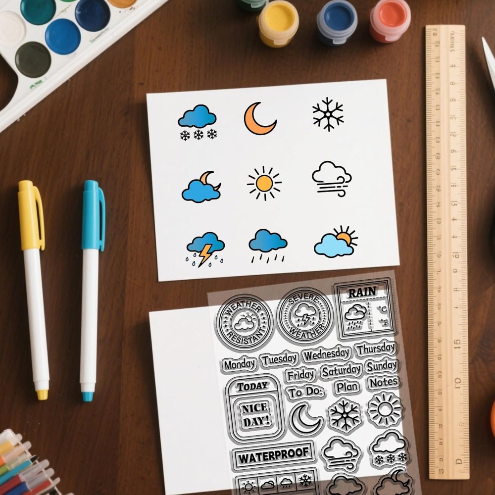 Weather Diary Clear Stamp for  - đánh giá và giá Clear Silicone Stamps For Card Making
