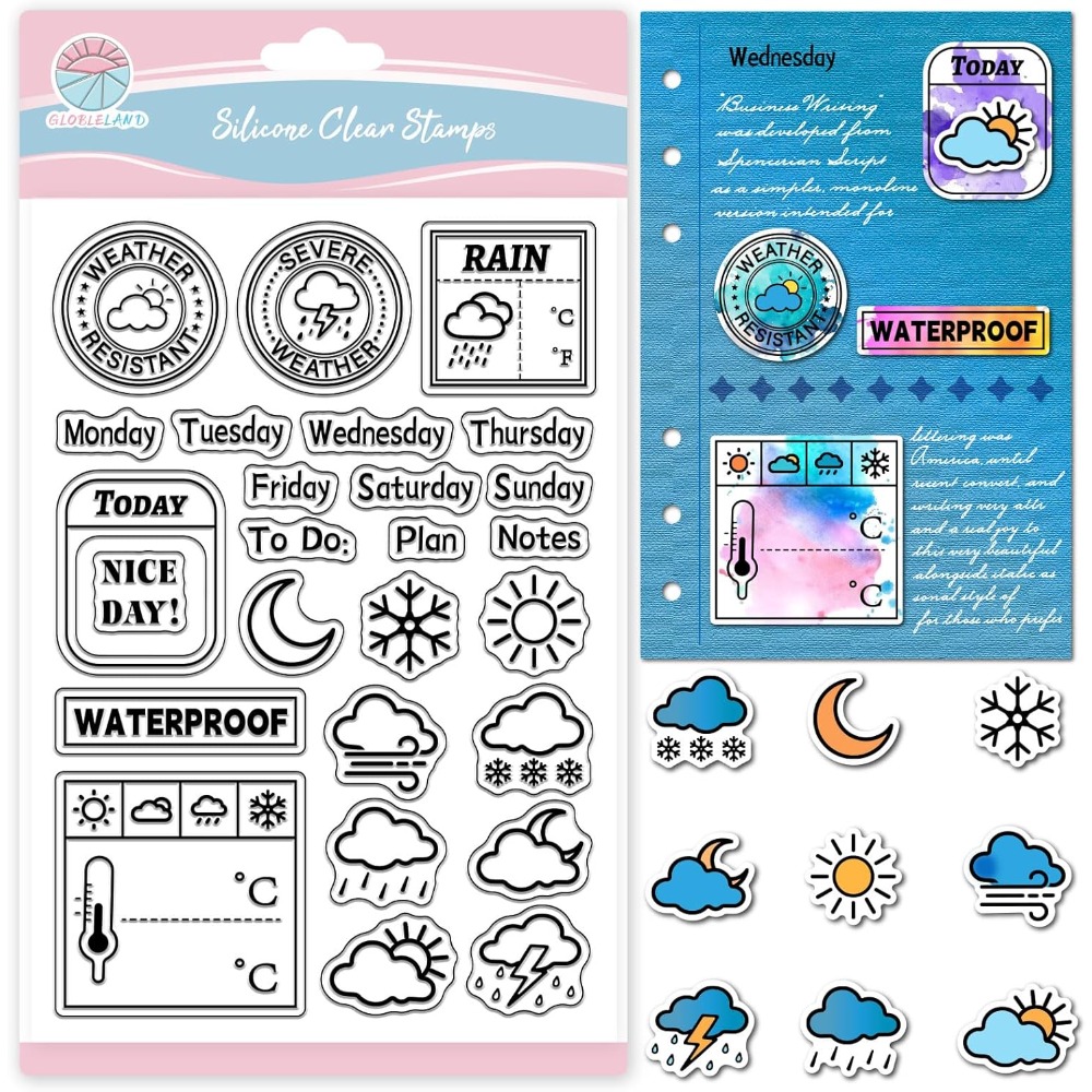 Weather Diary Clear Stamp for  - đánh giá và giá Clear Silicone Stamps For Card Making