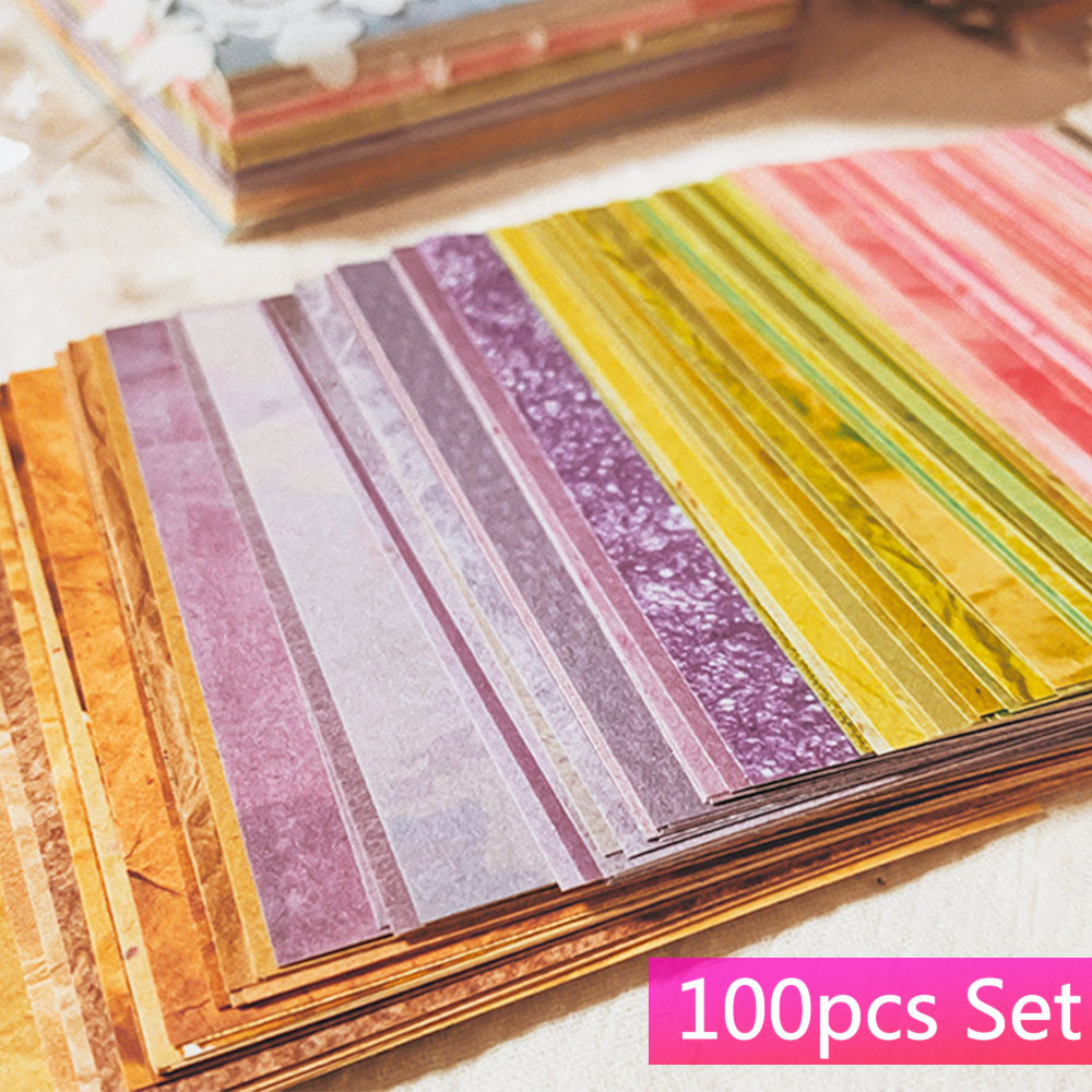 100 Pcs Colorful Texture Backg - đánh giá và giá Vintage Junk Journal Scrapbooking Paper