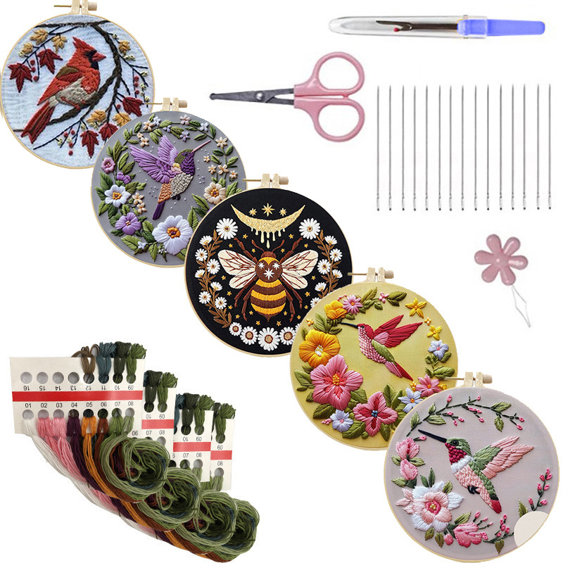 Hummingbird Embroidery Kit for - đánh giá và giá Cross Stitch Stamped Kits Beginners