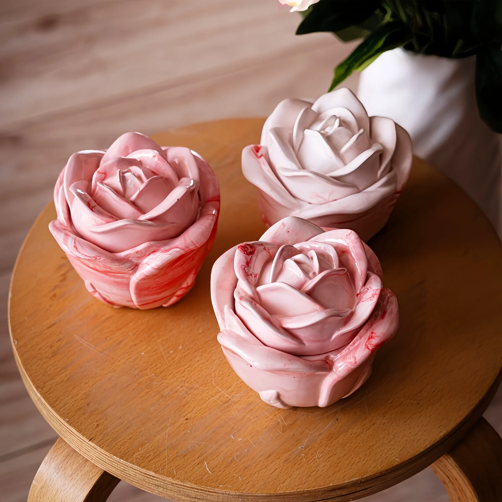 2-Piece Set Rose Shaped Silico - đánh giá và giá Silicone Epoxy Resin Molds Set