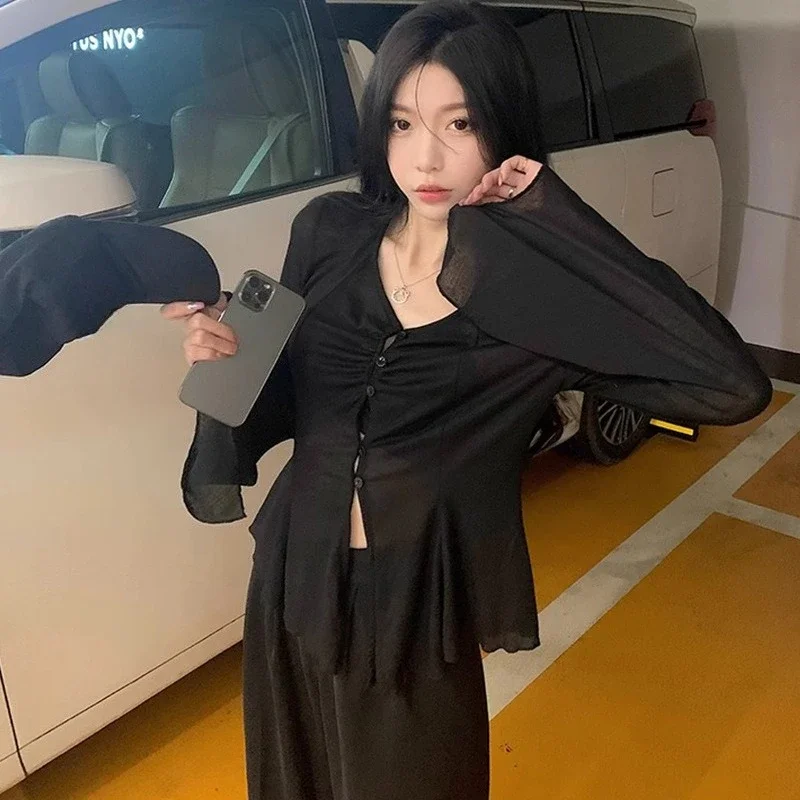 Sheer Flare Sleeve Blouse - Y2 - đánh giá và giá Embroidery