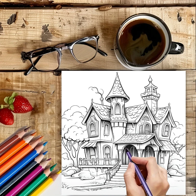 Haunted House Coloring Book fo - đánh giá và giá Painting Supplies