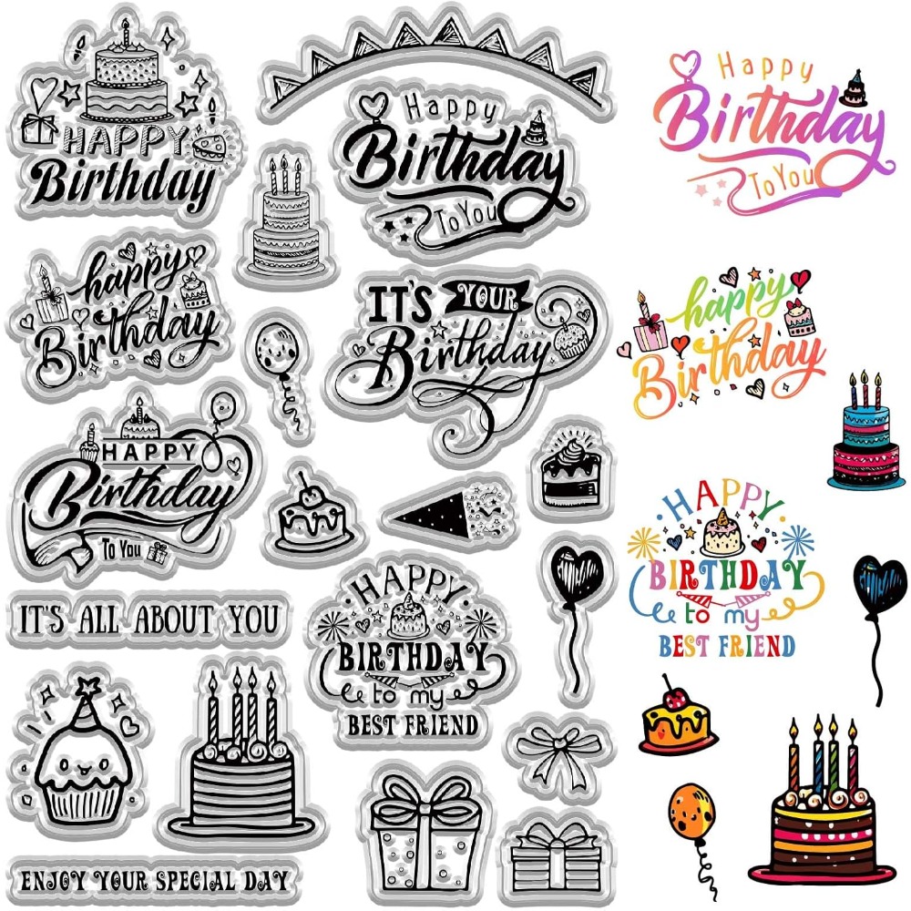 Happy Birthday Clear Stamps fo - đánh giá và giá Clear Silicone Stamps For Card Making