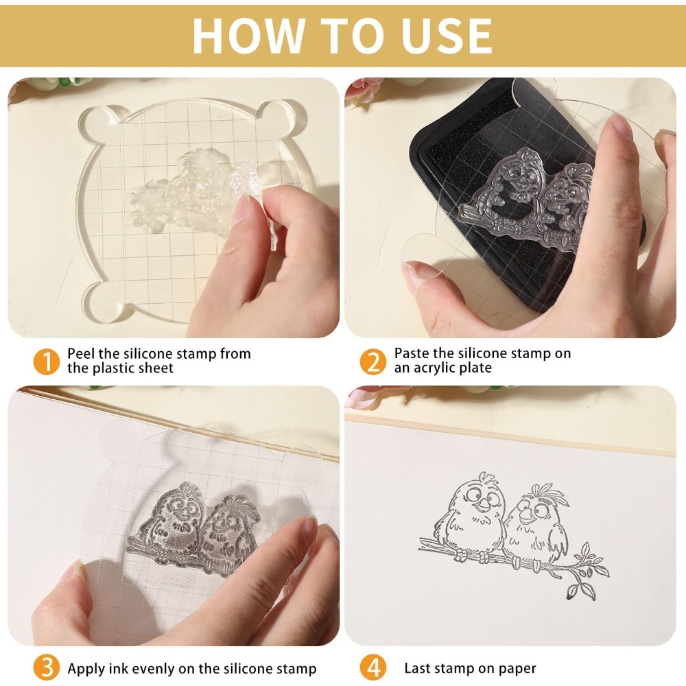 Funny Birds Branches Clear Sta - đánh giá và giá Clear Silicone Stamps For Card Making