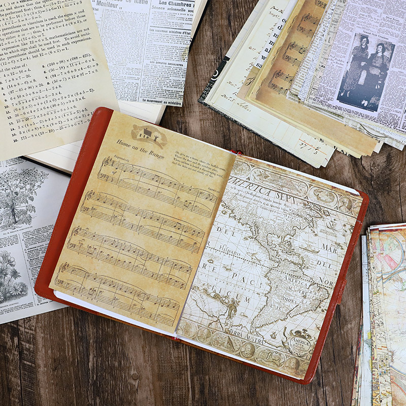 30 Pcs Old Map Flower Letters  - đánh giá và giá Vintage Junk Journal Scrapbooking Paper
