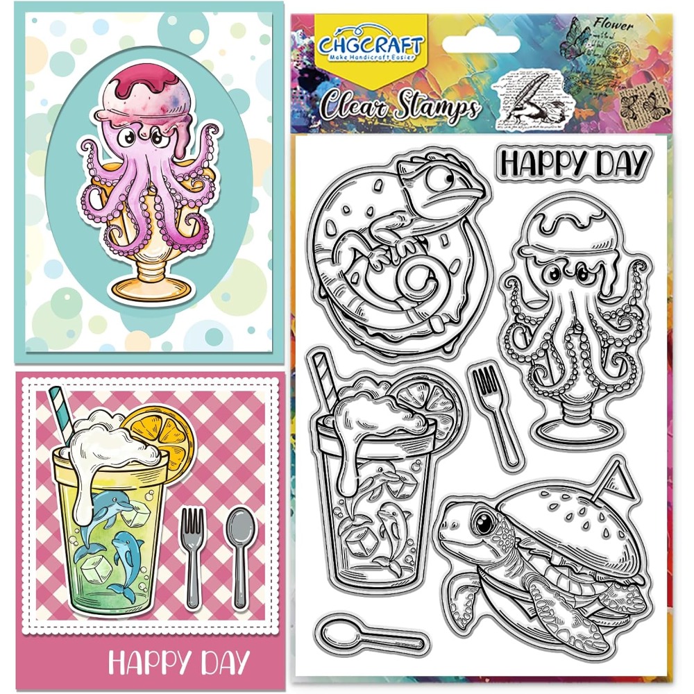 Marine Animal Clear Stamps Tur - đánh giá và giá Clear Silicone Stamps For Card Making
