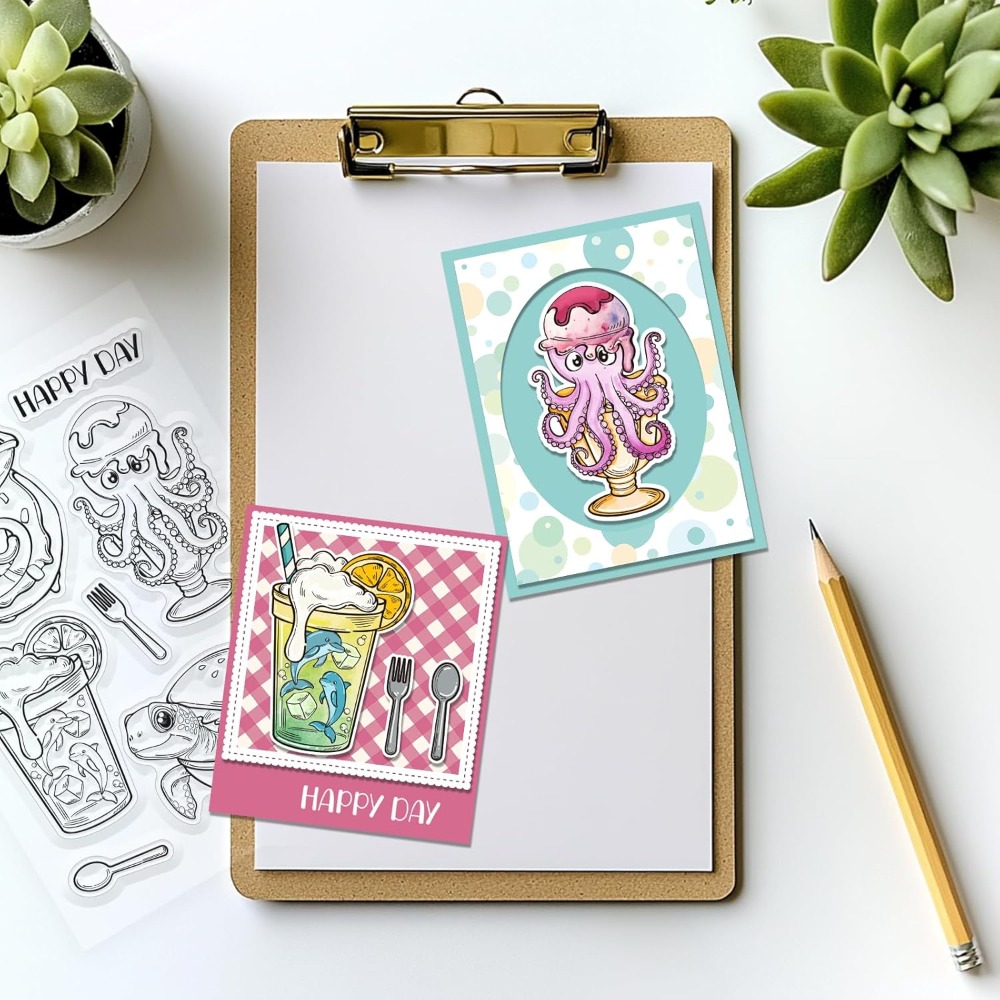 Marine Animal Clear Stamps Tur - đánh giá và giá Clear Silicone Stamps For Card Making