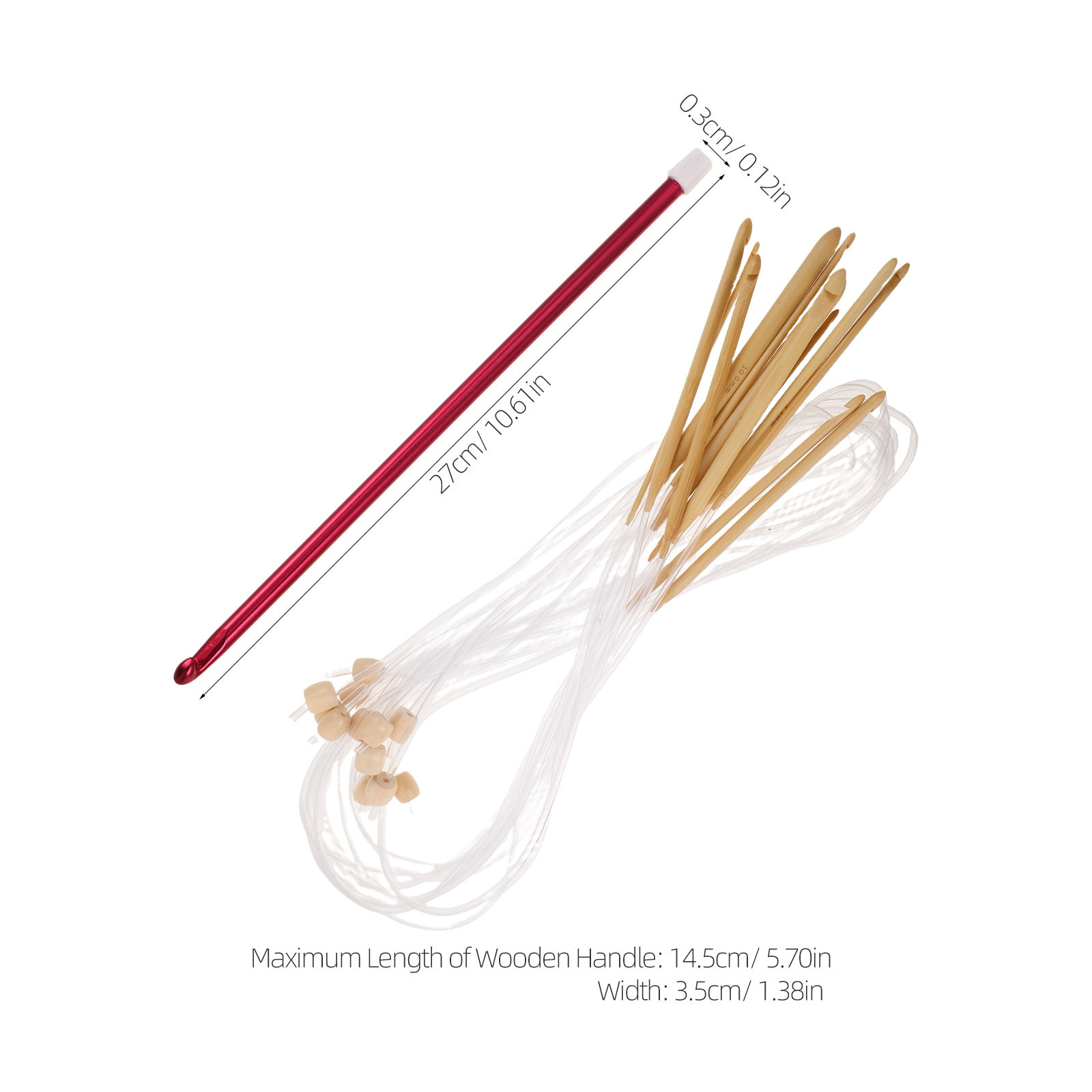 1Set Vibrant Color Crochet Hoo - đánh giá và giá Wooden Crochet Hooks Ergonomic Handle