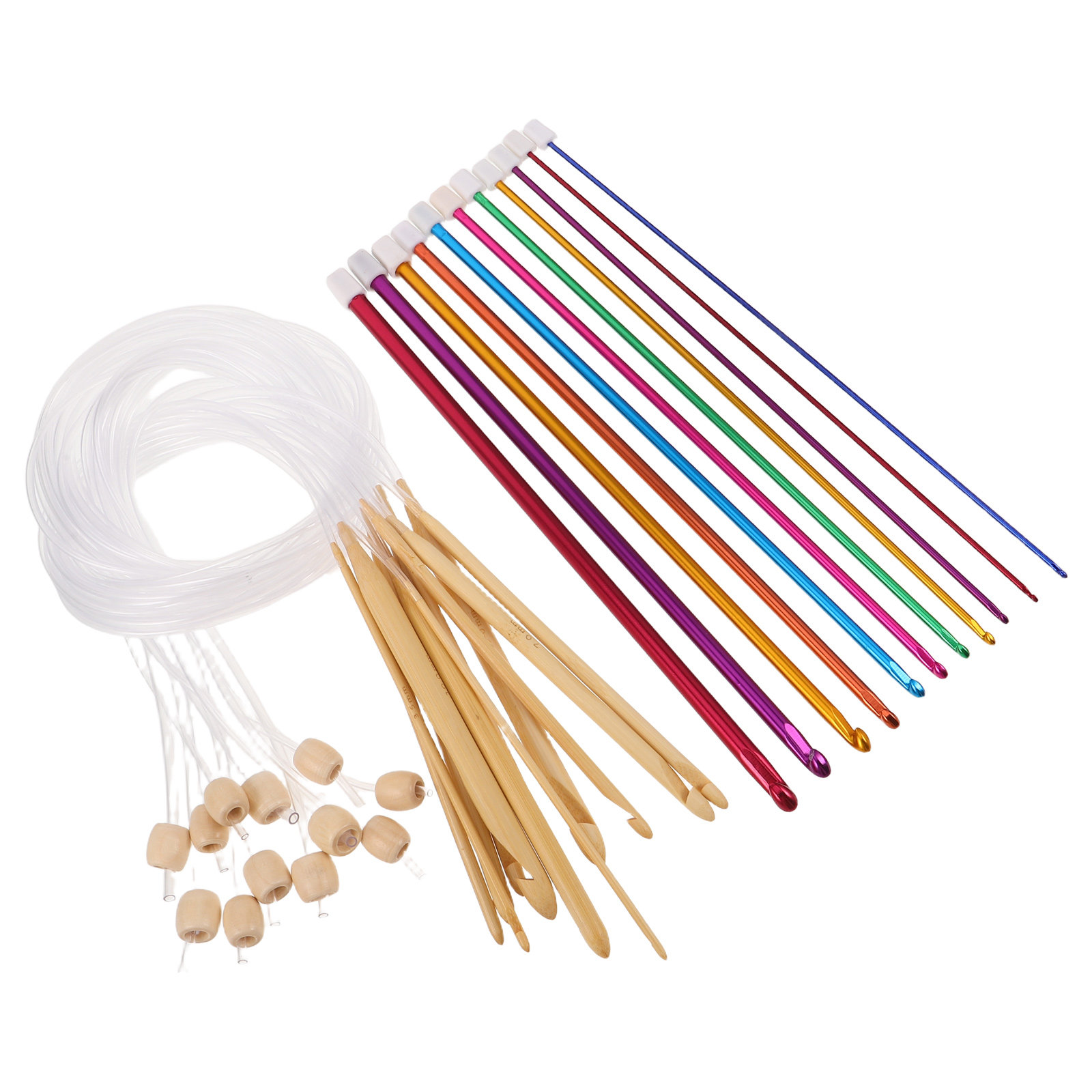 1Set Vibrant Color Crochet Hoo - đánh giá và giá Wooden Crochet Hooks Ergonomic Handle