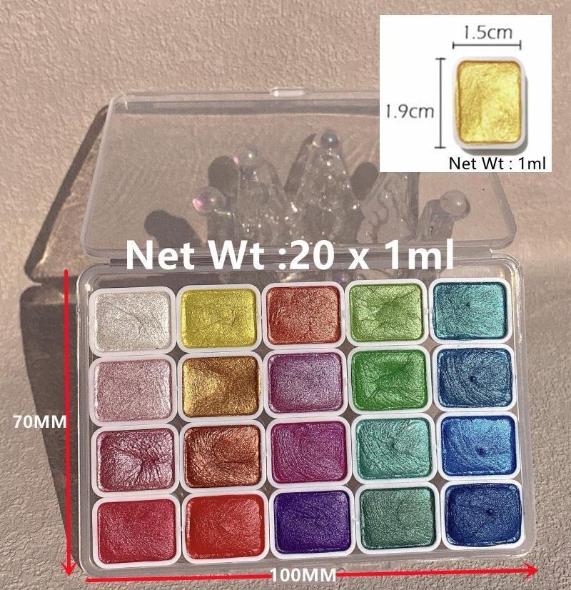 Pearlescent Paints Portable 20 - đánh giá và giá Watercolor Paint Set Solid Pigment