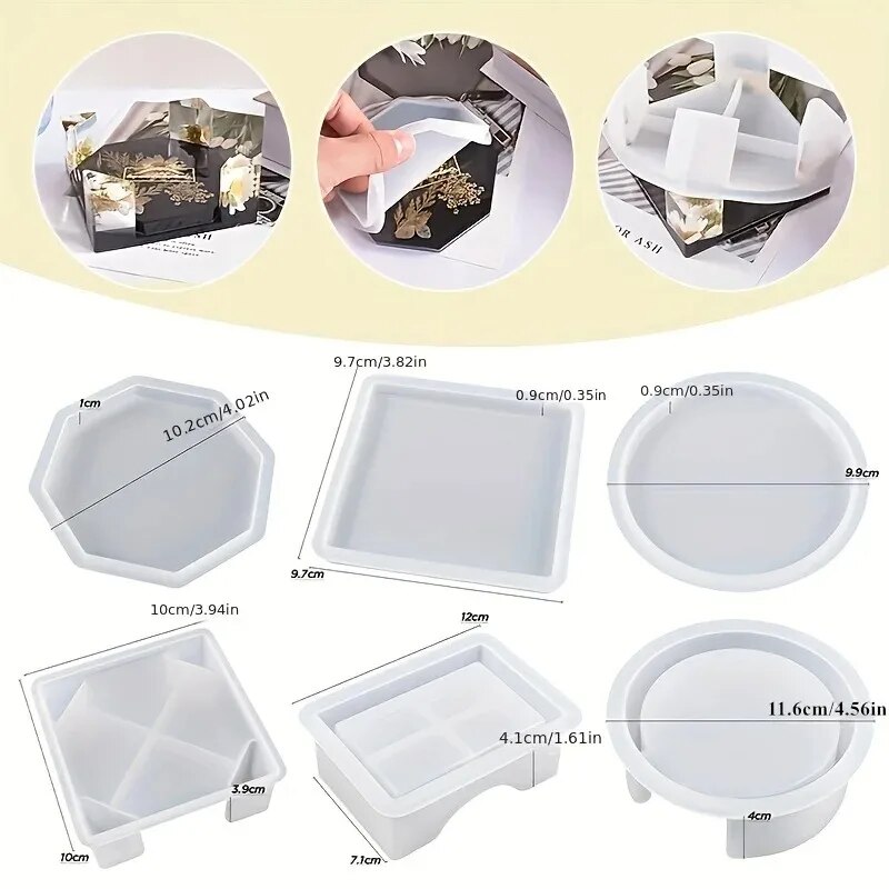 Coaster Resin Molds Set Includ - đánh giá và giá Silicone Epoxy Resin Molds Set
