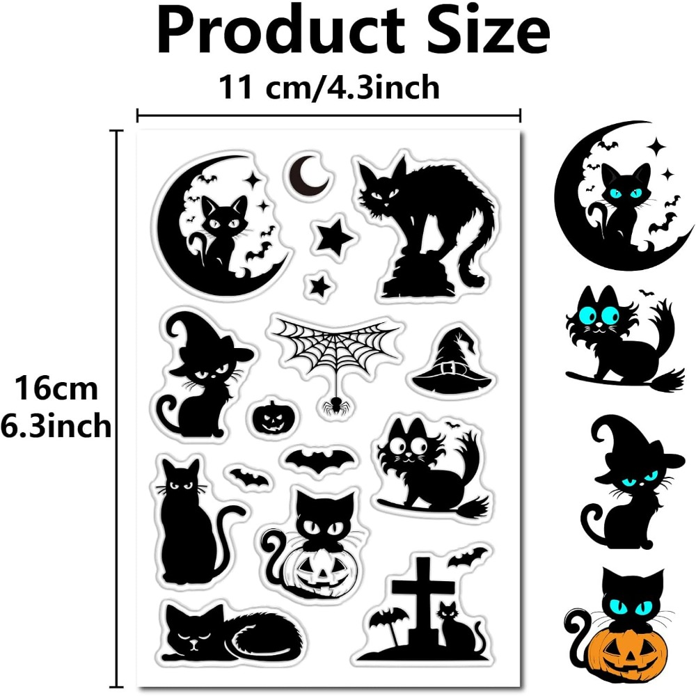 Halloween Black Cats Clear Rub - đánh giá và giá Clear Silicone Stamps For Card Making