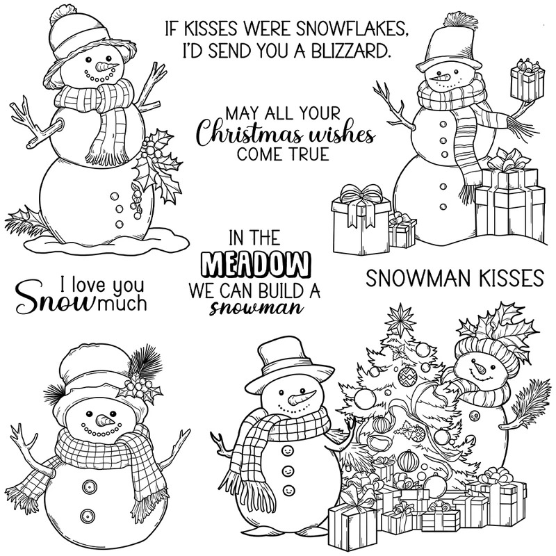Winter Snowman Christmas Cutti - đánh giá và giá Clear Silicone Stamps For Card Making