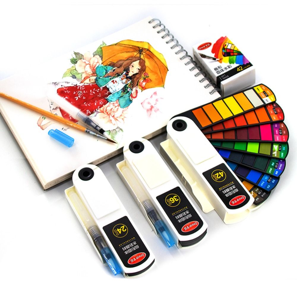 Folding Watercolor Paint Set w - đánh giá và giá Watercolor Paint Set Solid Pigment