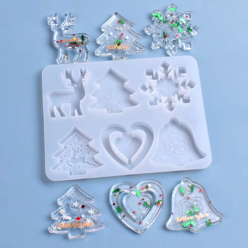 Christmas Mold DIY Resin Cryst - đánh giá và giá Silicone Epoxy Resin Molds Set